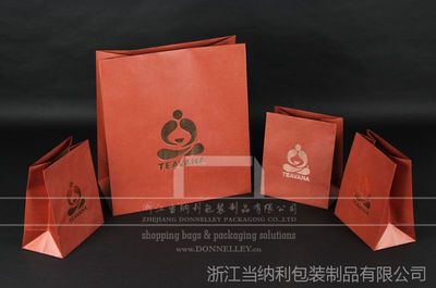 生产TEAVANA茶叶购物袋,满版专色印刷手提袋,烫金茶叶礼品袋